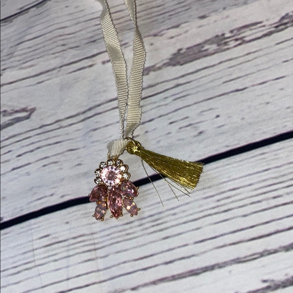 Ribbon tie tassel necklace